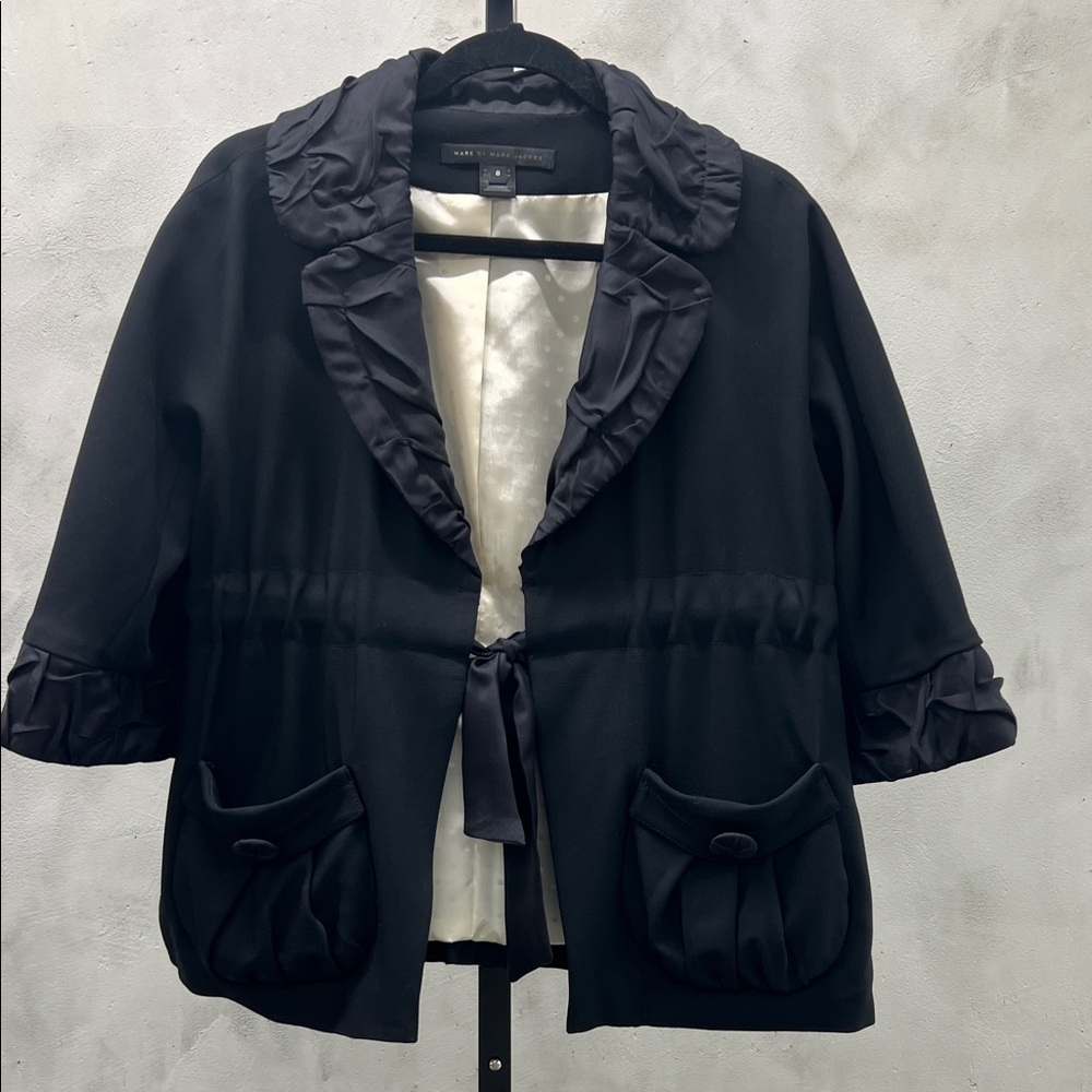 Marc by Marc Jacobs Black Ruffled Blazer